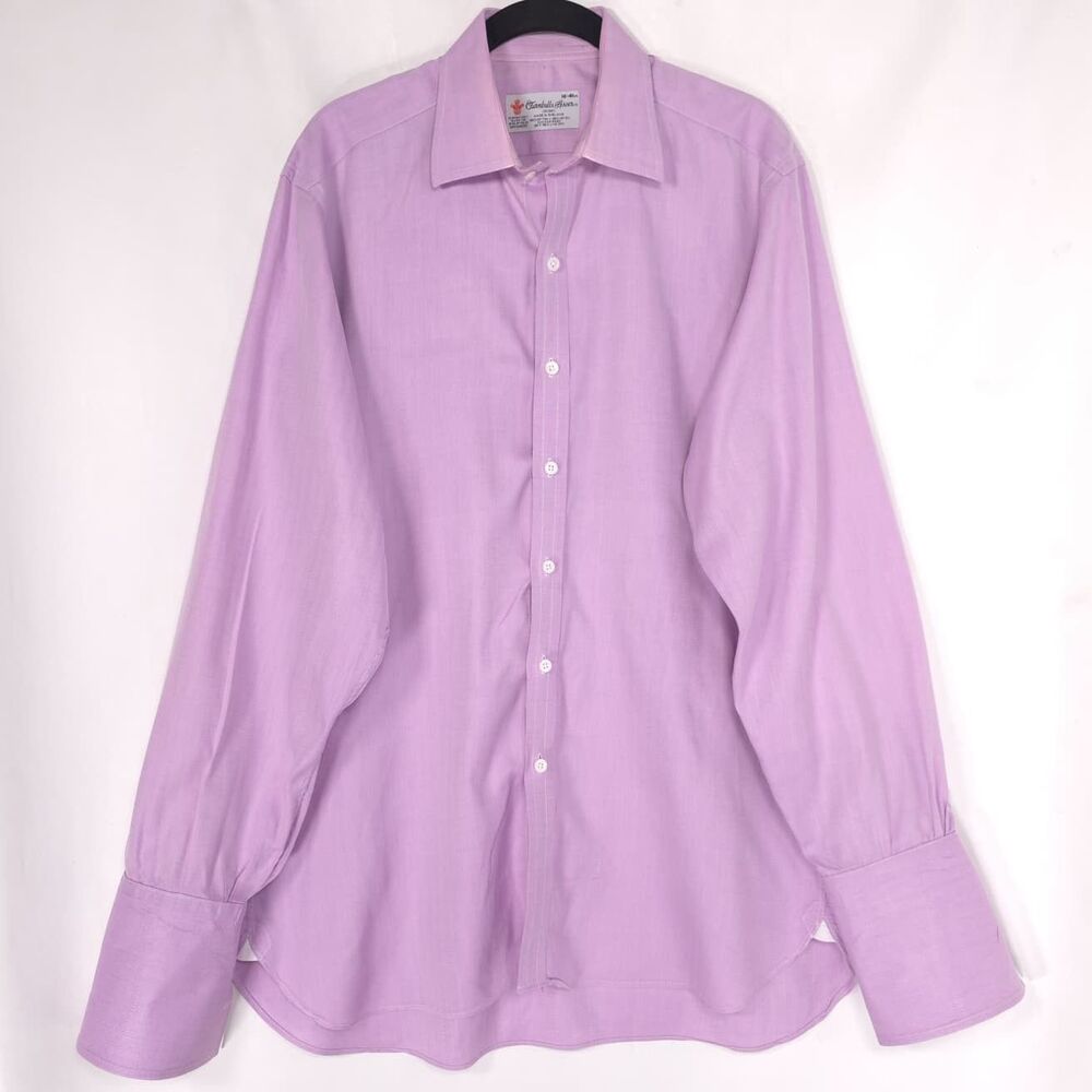TURNBULL & ASSER Men's Dress Shirt 16 Pink 100% Cotton French Cuff England Made